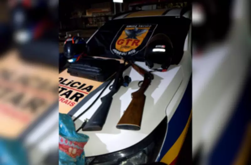 Perseguição policial em Frutal apreende armas e notebook roubados de propriedade rural