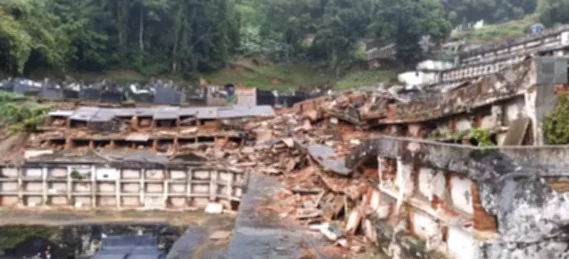 Petrópolis convoca famílias para definir destino de restos mortais após deslizamento em cemitério