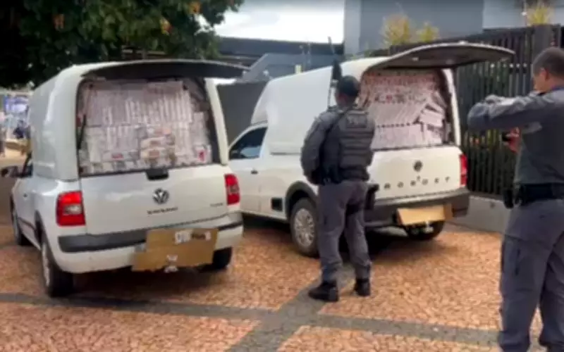 Polícia apreende grande carga de cigarros contrabandeados na SP-300 em Araçatuba