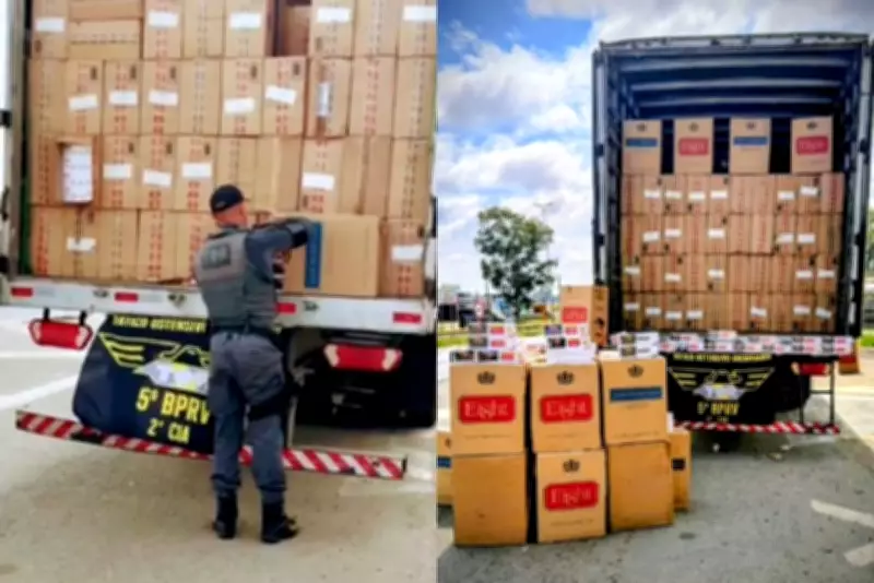 Polícia Rodoviária apreende 500 mil maços de cigarros contrabandeados em Angatuba