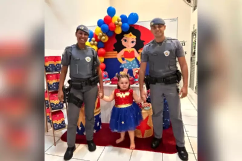 Policiais Militares se tornam super-heróis em festa de aniversário de menina de 4 anos em SP