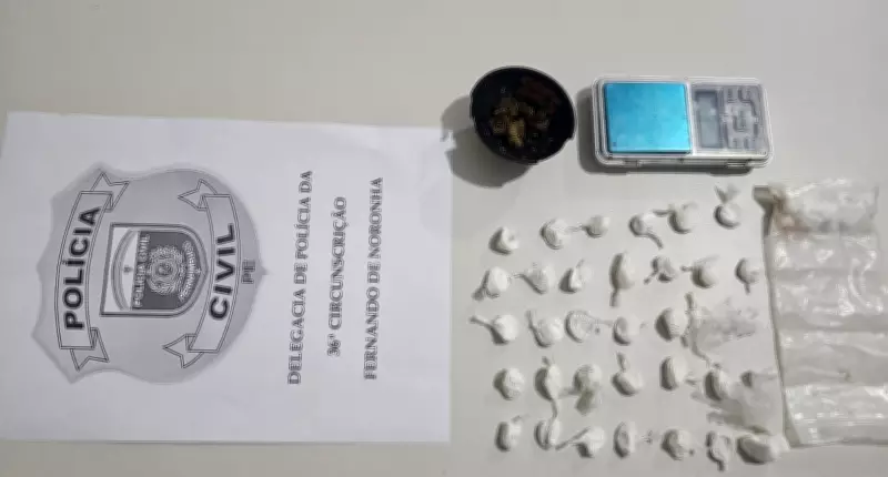 Policiais prendem suspeito de tráfico de cocaína em Fernando de Noronha com 35 gramas da droga