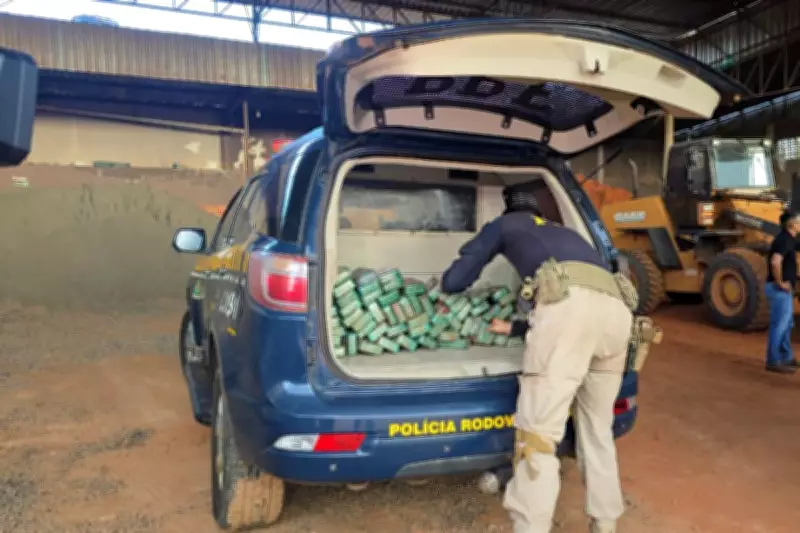 PRF apreende 120 quilos de cocaína escondidos em carga de minério de ferro em MS