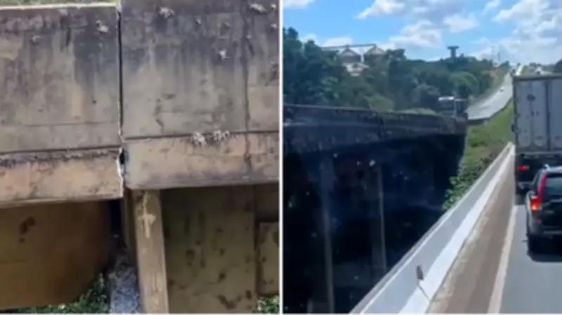 Rachadura em ponte da BR-376 gera alerta entre motoristas em Ponta Grossa