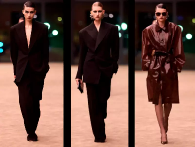 Saint Laurent por Vaccarello: Alfaiataria dos anos 70/80 inspira coleção com ombros marcantes