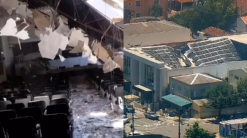 Telhado de Igreja Assembleia de Deus desaba em Londrina e assusta moradores da região central