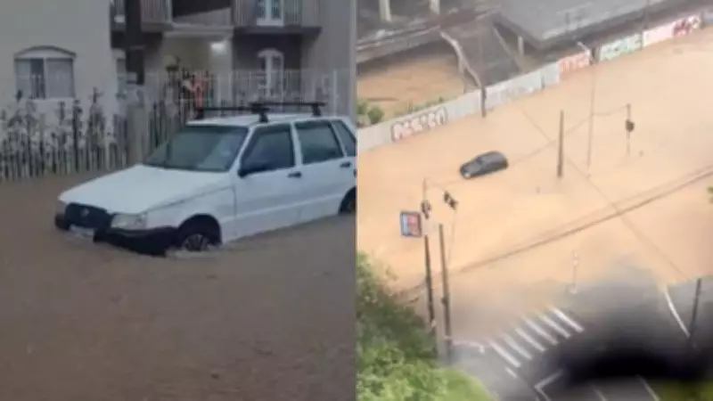 Temporal em Sorocaba causa alagamentos e derruba muro de escola