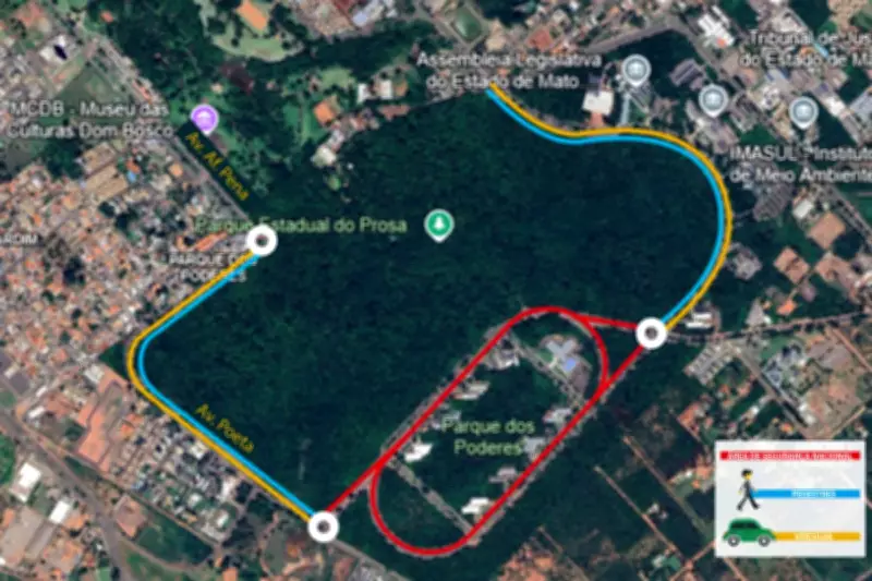 Trânsito no Parque dos Poderes em Campo Grande terá interdições neste domingo