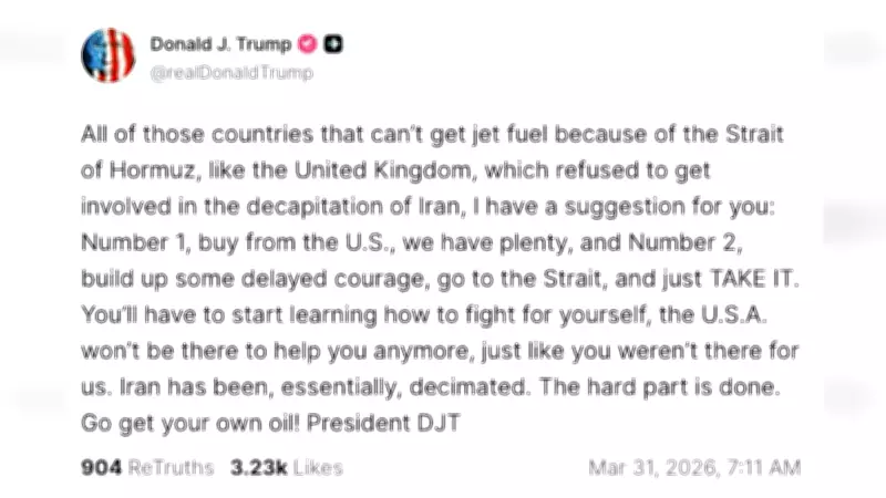 Trump exorta países a buscarem seu próprio petróleo e critica aliados