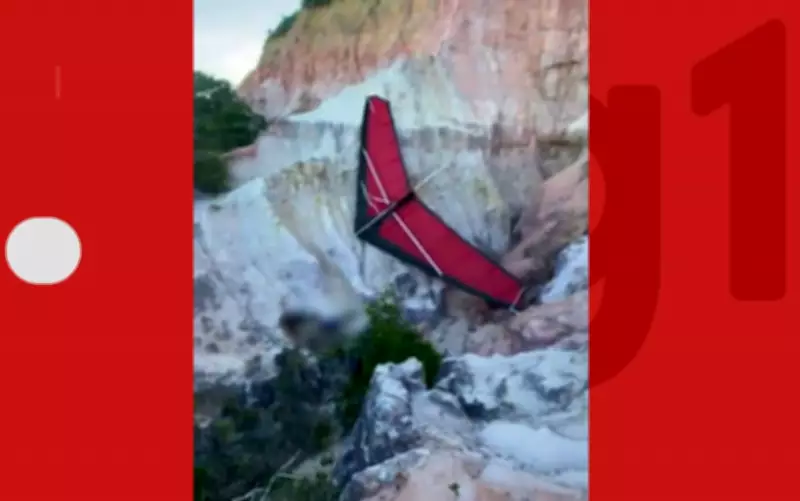 Turista experiente sofre acidente grave em asa delta em falésias de Porto Seguro