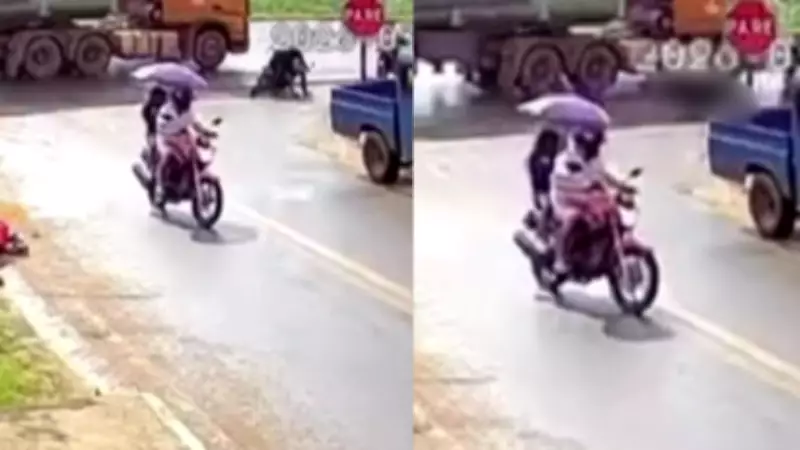 Vídeo flagra acidente fatal entre moto e carreta no Piauí; piloto foge após hospitalização