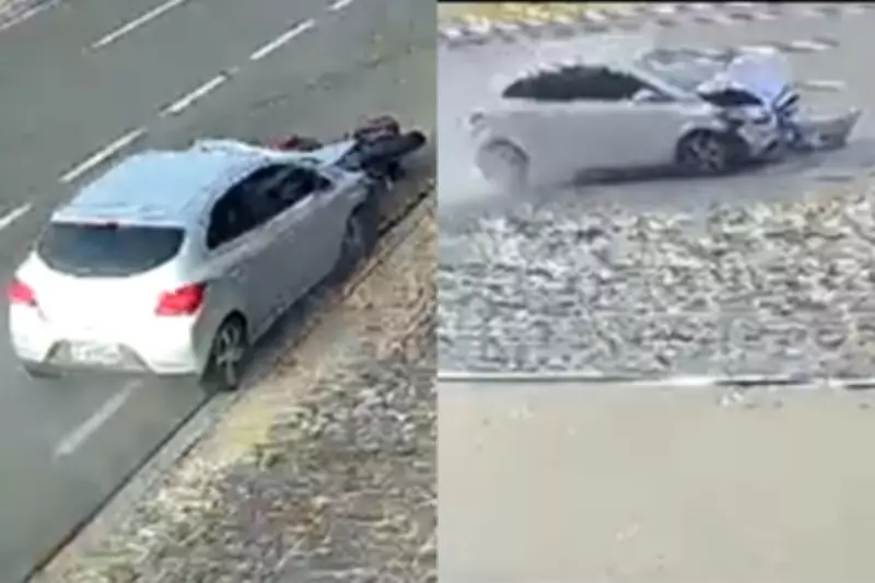 Vídeo mostra carro atropelando e arrastando motociclista que morreu em Teresina