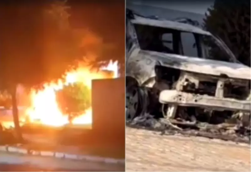 Viatura da Polícia Militar é consumida por incêndio em Jandaíra, RN