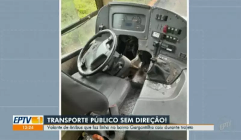Volante de ônibus quebra e sai do painel com veículo em movimento em Campinas