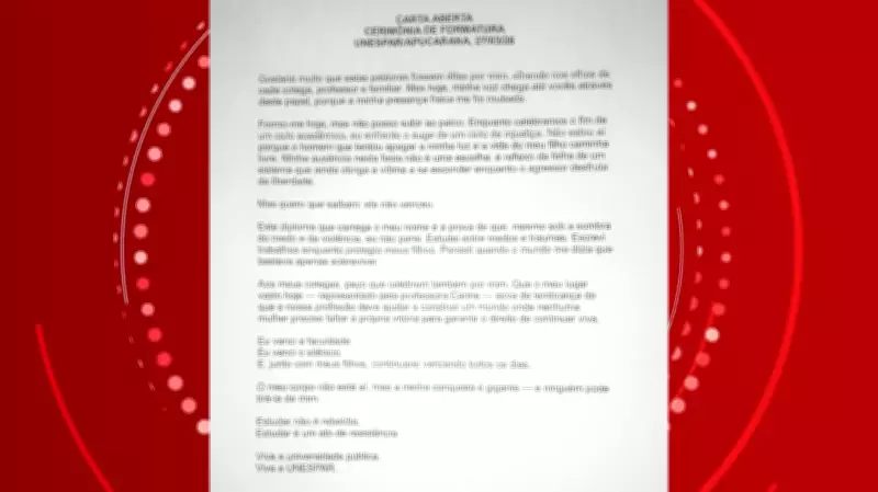 Vítima de feminicídio no PR envia carta emocionante à formatura que não pôde comparecer