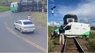 Ambulância é arrastada por trem no Paraná e deixa quatro feridos, incluindo idoso grave