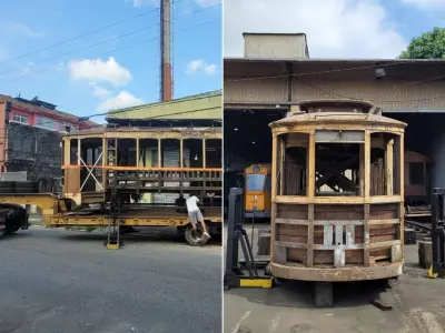 Bonde histórico português dos anos 1920 passa por revitalização milionária em Santos
