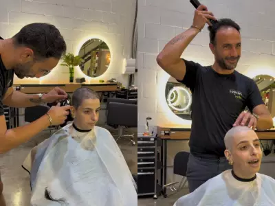 Cabeleireiro raspa cabelo junto com prima com câncer em gesto emocionante em Santa Gertrudes