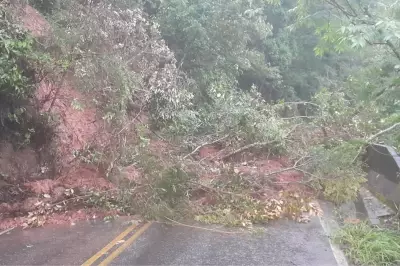 Deslizamento de barreira interdita Estrada do Macuco em Taubaté após fortes chuvas