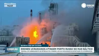 Drones ucranianos atacam porto russo no Báltico, danificando terminal de petróleo