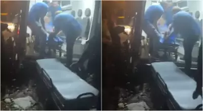 Idoso de 102 anos tem socorro prejudicado após ambulância atolar em buraco em Salto de Pirapora