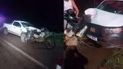Acidente fatal entre moto e caminhonete em MT deixa uma pessoa morta e motorista em fuga