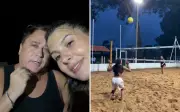 Ana Castela vence Leonardo em futevôlei na fazenda do cantor em Goiás