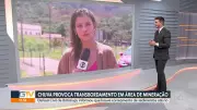 Chuva intensa causa transbordamento do Rio Samambaia em Itatiaiuçu, Minas Gerais