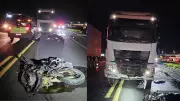 Colisão frontal entre moto e caminhão mata duas pessoas na BR-101 em Linhares