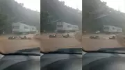 Enxurrada na BR-262 arrasta motociclista após chuva intensa no Espírito Santo