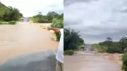 Estrada entre Campinas e Floresta do Piauí fica alagada após fortes chuvas no estado