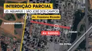 Interdição parcial na Avenida Salmão, em São José dos Campos, durará 10 dias por obras