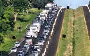 Obras na SP-310 causam congestionamento de 8 km entre Rio Preto e Mirassol