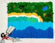 Patricia Secco une tear e bordado em exposição 'Tramas' no Rio de Janeiro