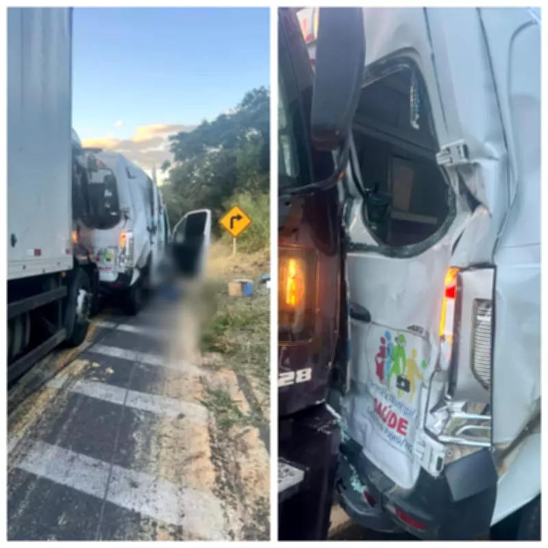 Acidente entre ambulância e carreta na BR-251 mata uma e fere três em Salinas