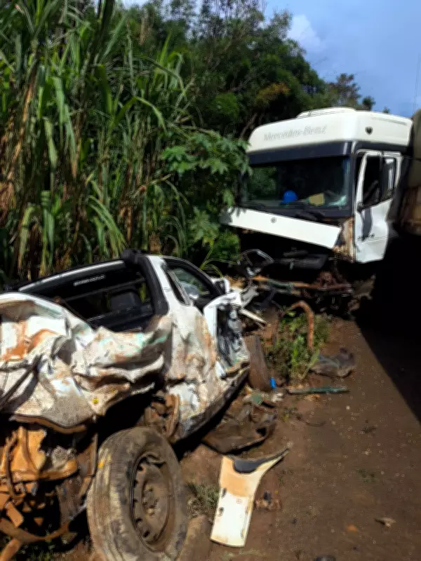 Acidente entre carreta e quatro carros interdita BR-352 em Minas Gerais