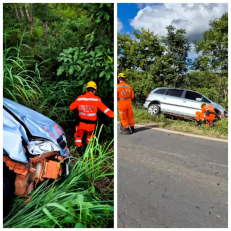 Acidente entre moto e carro na MGC-135 deixa dois jovens feridos em Minas Gerais