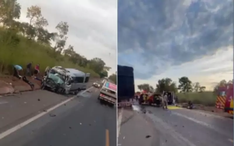 Acidente entre van, caminhonete e caminhão deixa oito mortos em Formosa, Goiás