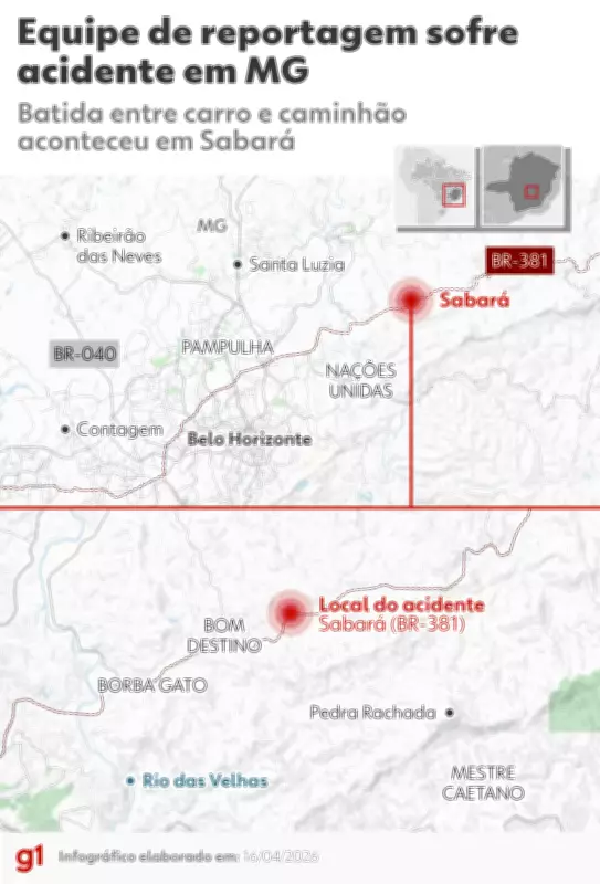 Acidente na BR-381 mata cinegrafista da Band e deixa repórter com morte encefálica