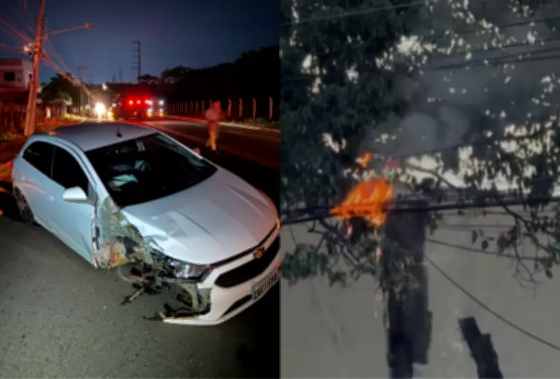 Acidente provoca incêndio em fiação e apagão em bairro de Campo Grande