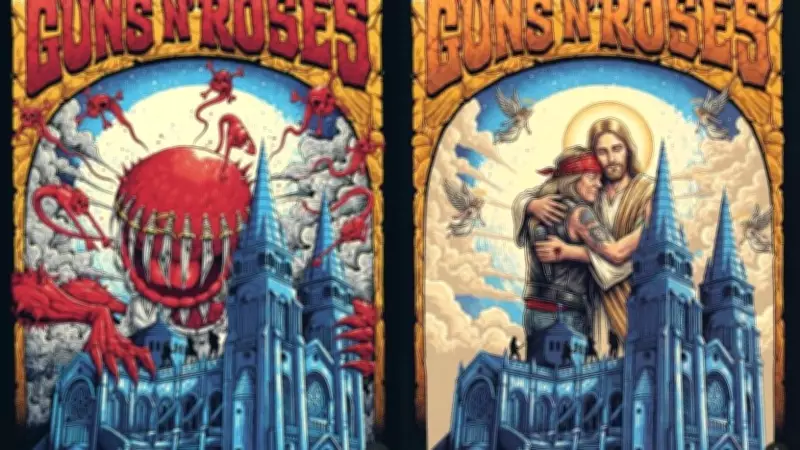 Arquidiocese de Fortaleza cria cartaz com Jesus abraçando Axl Rose após show do Guns N' Roses