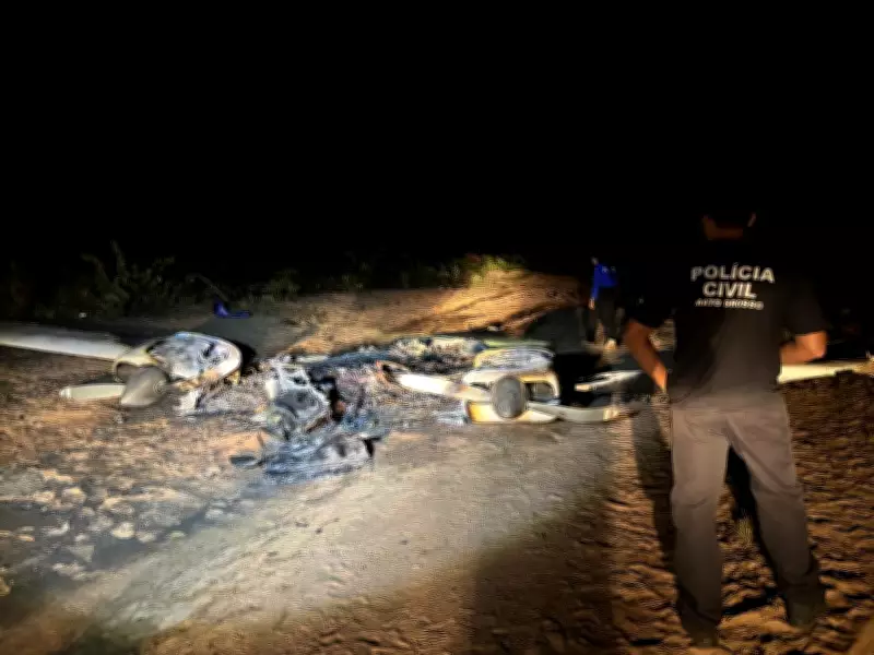 Avião bimotor incendiado em MT: perícia aponta crime e cocaína nos destroços