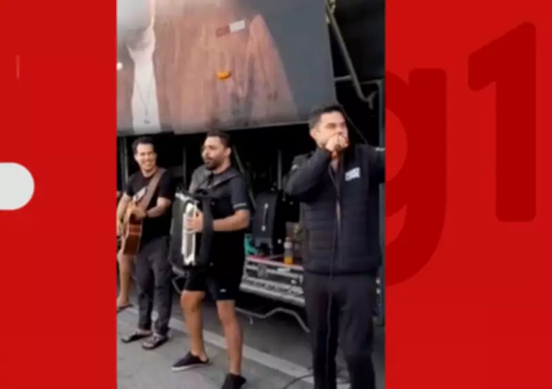 Banda Kart Love faz show improvisado na BR-324 após ficar presa em engarrafamento