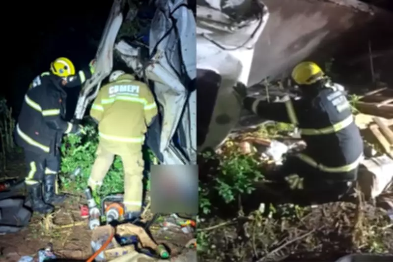 Caminhoneiro morre após capotar caminhão-baú em ladeira no Piauí; resgate é complexo