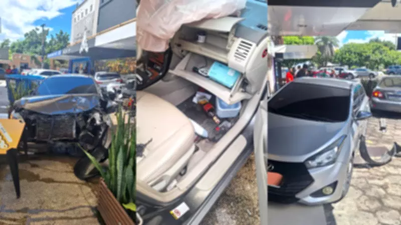 Carro invade posto de combustível e atinge veículos em Teresina; motorista fugiu