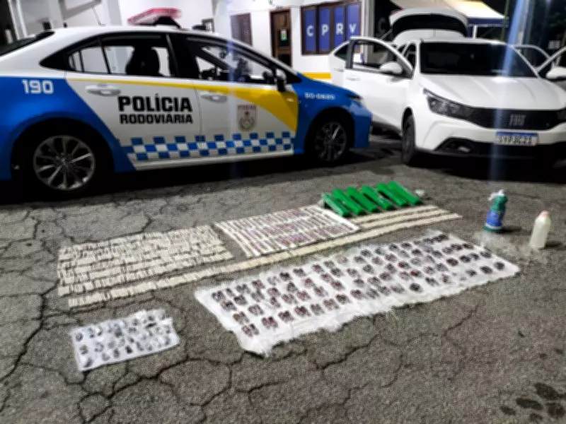 Casal é preso com grande quantidade de drogas durante abordagem na RJ-145 em Piraí