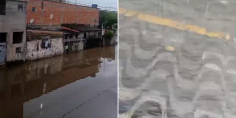 Chuvas intensas alagam ruas em Itaquaquecetuba e Ferraz de Vasconcelos no Alto Tietê