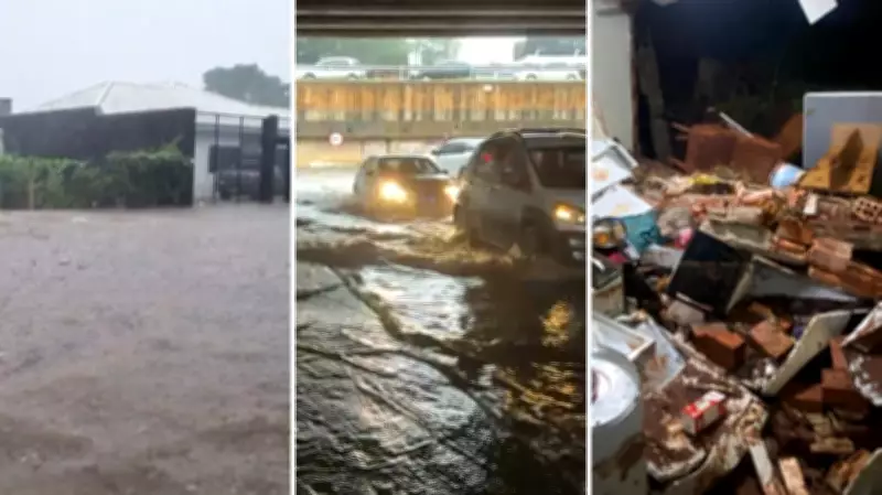 Chuvas intensas transformam ruas em rios e causam estragos em cidades do Paraná