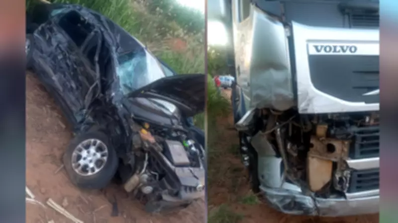 Colisão fatal entre carro e caminhão em Penápolis (SP) deixa duas vítimas mortas