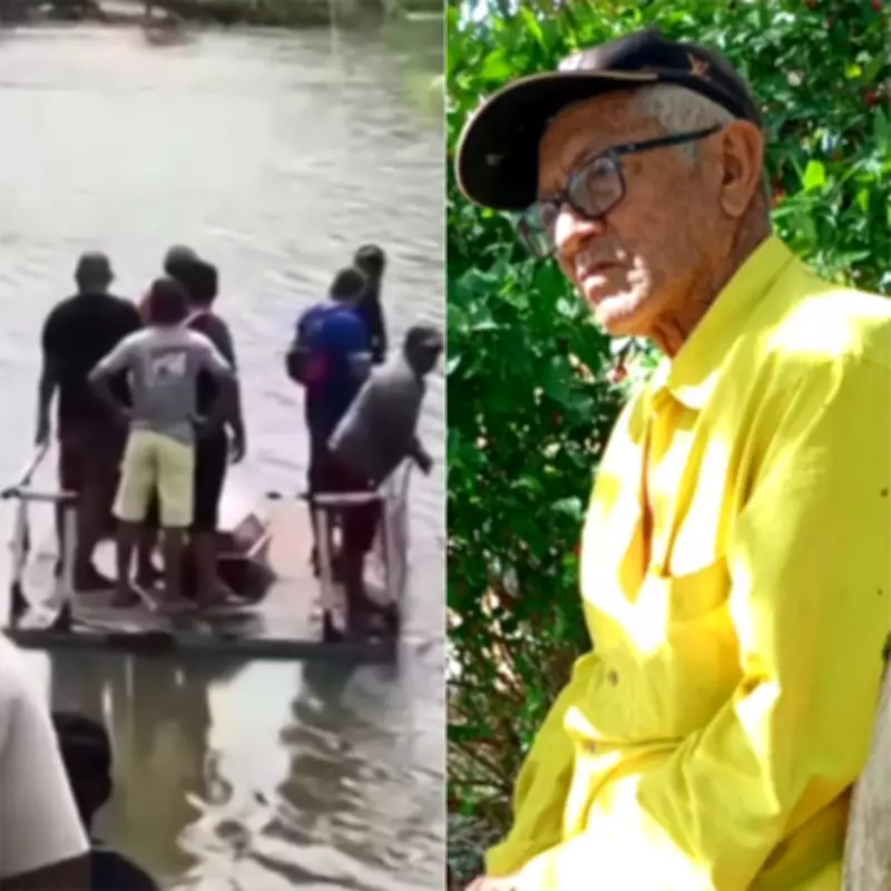 Cortejo fúnebre improvisado: caixão atravessa rio em balsa no RN após comunidade ficar ilhada